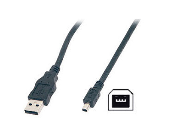 CABLE 2M USB A MALE >B MINI MALE 4P