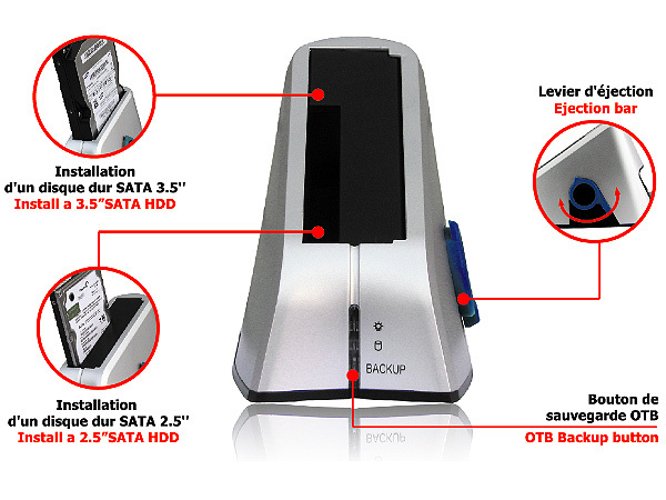 STATION D'ACCUEIL USB v3.0 POUR DISQUE DUR SATA 3.5’’/2.5’’