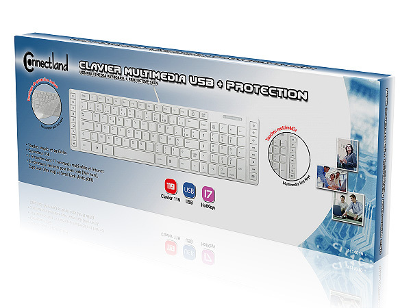 CLAVIER MULTIMEDIA USB + PROTECTION