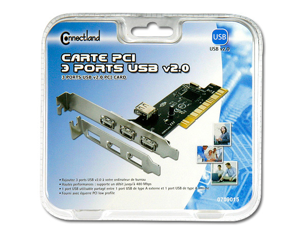 CARTE PCI 3 PORTS USB V2.0 