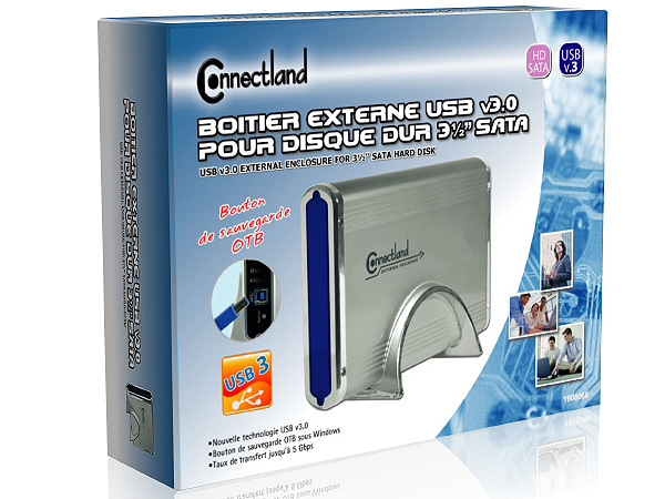 BOITIER EXTERNE USB v3.0  POUR DISQUE DUR 3½’’ SATA