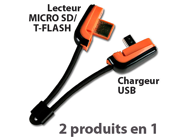 MINI LECTEUR MICRO SD USB ET CHARGEUR