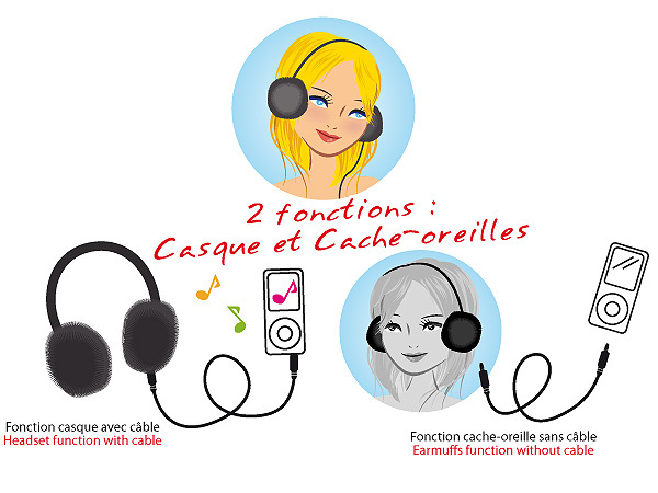 CASQUE STEREO AVEC MOTIF ZEBRE