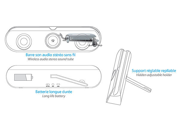 ENCEINTES SANS FIL AVEC SUPPORT INTEGRE