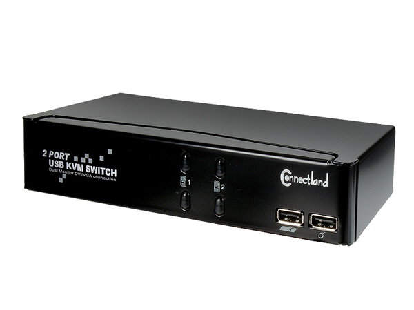 COMMUTATEUR KVM USB DE PARTAGE PC 2 PORTS DVI+VGA