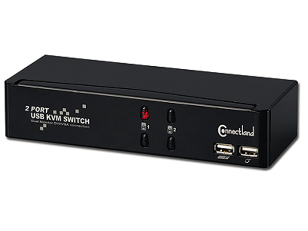 COMMUTATEUR KVM USB DE PARTAGE PC 2 PORTS DVI+VGA