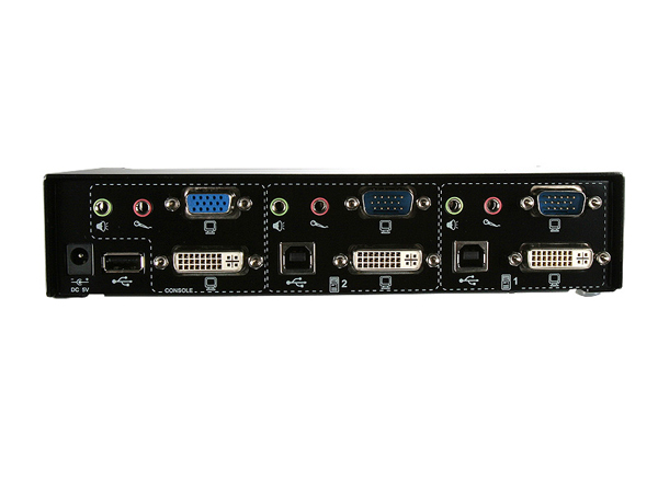 COMMUTATEUR KVM USB DE PARTAGE PC 2 PORTS DVI+VGA