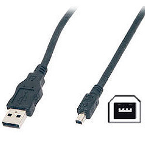 CABLE 2M USB A MALE >B MINI MALE 4P
