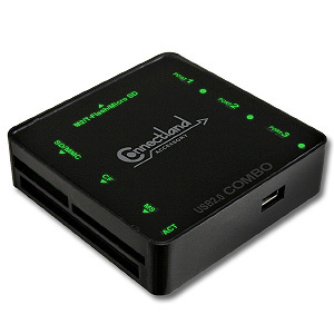 LECTEUR USB V2.0 DE CARTES MEMOIRE AVEC HUB USB 3 PORTS