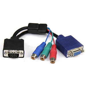 Câble VGA 15M vers VGA 15F+3 RCA F