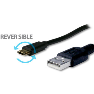 CABLE USB V2.0 VERS MICRO USB REVERSIBLE