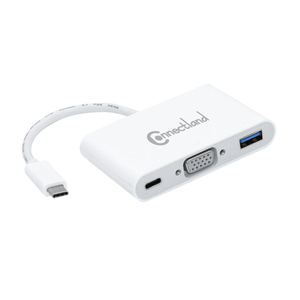 ADAPTATEUR USB TYPE-C  VERS VGA, USB v3.0 TYPE-A, USB TYPE-C